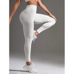 Colanți sport damă push-up talie înaltă Alb – FITINT 008 2025 14