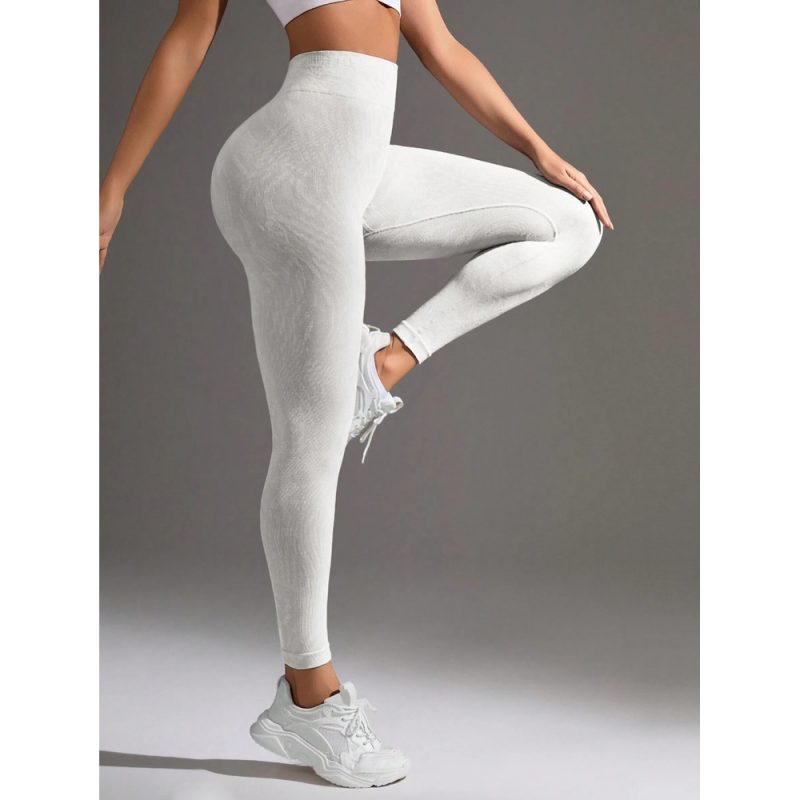Colanți sport damă push-up talie înaltă Alb – FITINT 008 2025 4