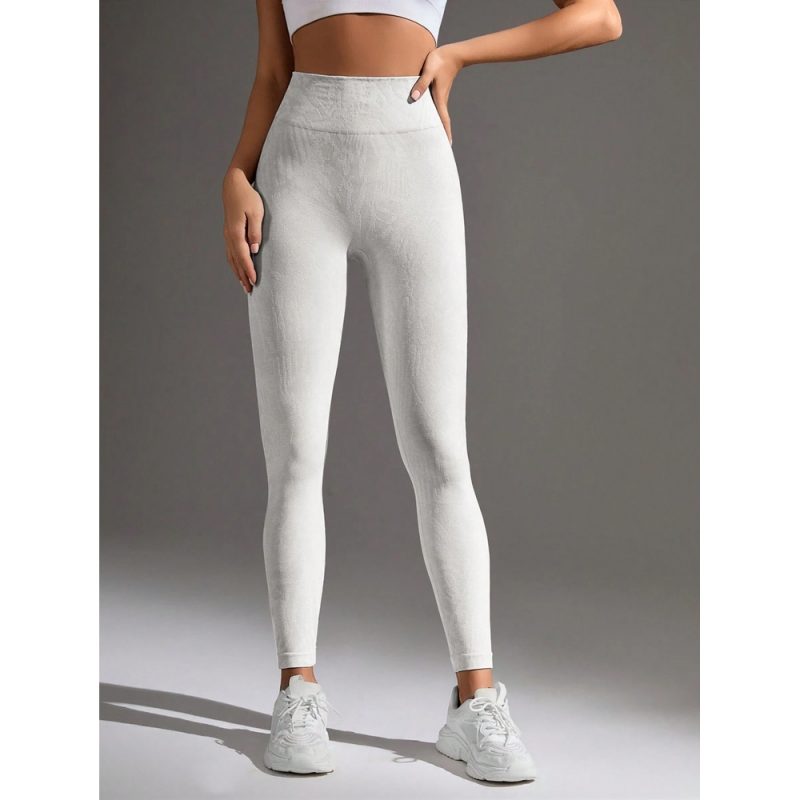 Colanți sport damă push-up talie înaltă Alb – FITINT 008 2025 5