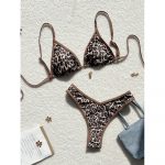 Costum de baie damă cu burete talie înaltă 2 piese Maro – FITINT 231 2025 6