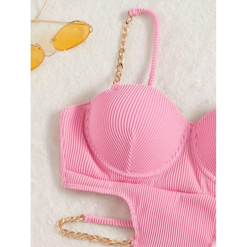Costum de baie damă push-up întreg Roz – FITINT 064 2025 5