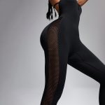 Salopetă fitness damă push-up Negru – FITINT 382 2025 17