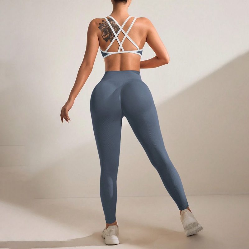 Compleu set sport damă fără cusături Gri – FITINT 086 2025 6