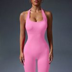 Salopetă fitness damă push-up Roz – FITINT 130 2025 7