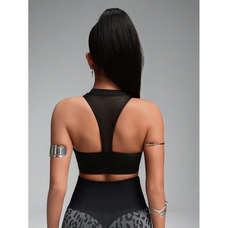 Bustieră sport damă push-up Negru – FITINT 182 2025 3