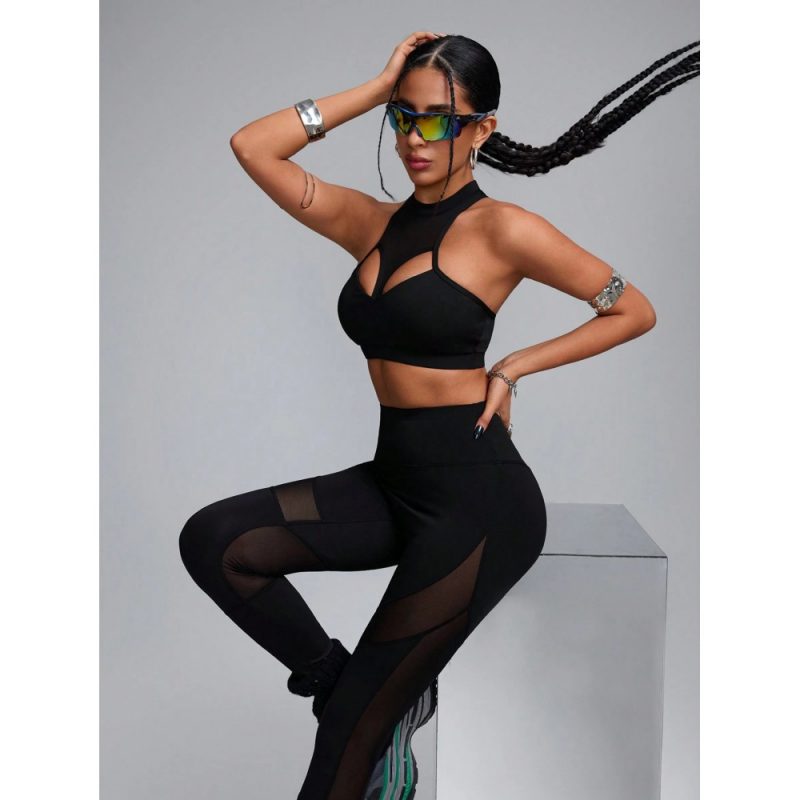Bustieră sport damă push-up Negru – FITINT 182 2025 6