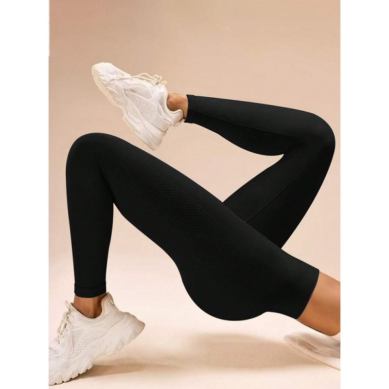Colanți sport damă push-up talie înaltă Negru – FITINT 126 2025 3