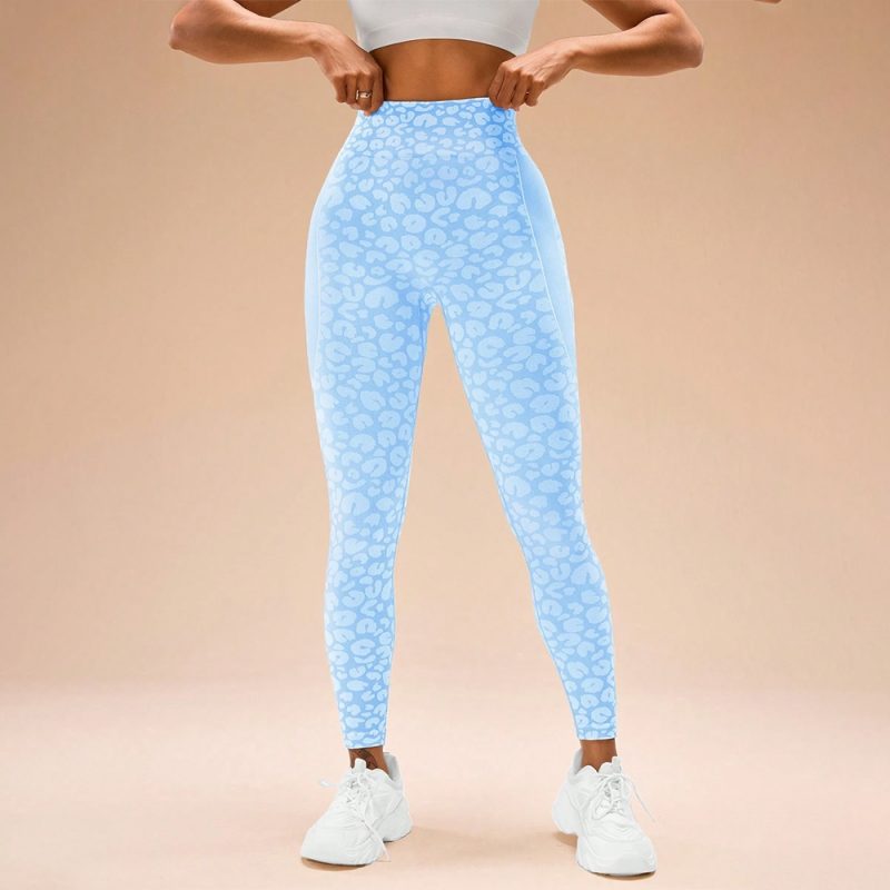 Colanți sport damă push-up talie înaltă Albastru – FITINT 007 2025 1