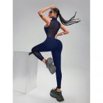 Salopetă fitness damă push-up Albastru – FITINT 076 2025 9