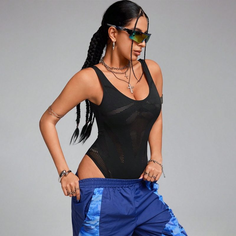 Salopetă fitness damă Negru – FITINT 508 2025 2