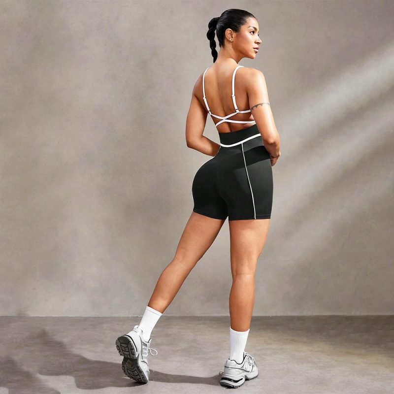 Salopetă fitness damă Negru – FITINT 206 2025 3