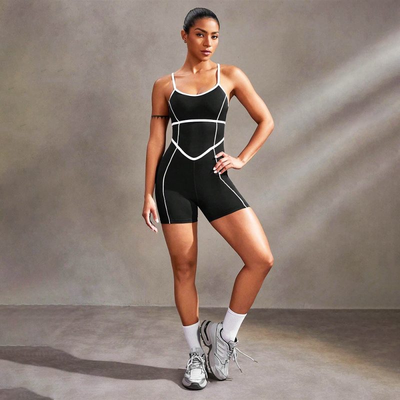 Salopetă fitness damă Negru – FITINT 206 2025 5