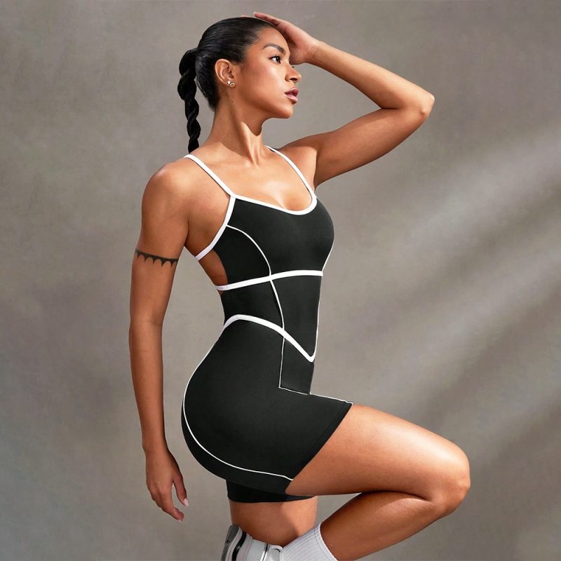 Salopetă fitness damă Negru – FITINT 206 2025 1