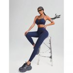 Compleu set sport damă talie înaltă Albastru – FITINT 503 2025 14