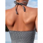 Costum de baie întreg damă cu decupaj încrucișat Gri – FITINT 217 2025 17