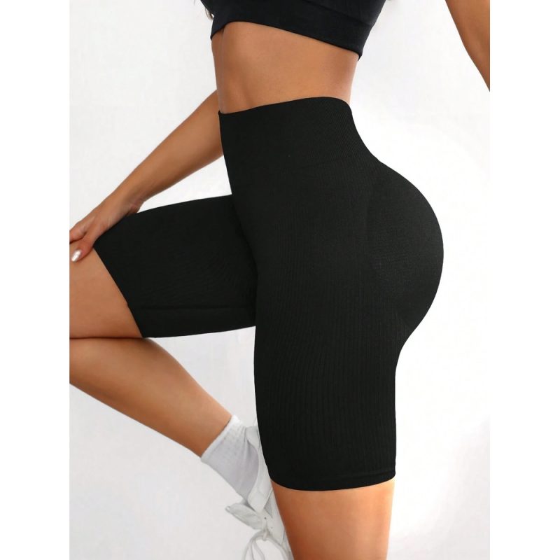 Colanți scurți sport damă talie înaltă Negru – FITINT 468 2025 3