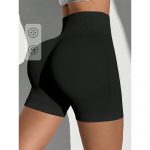 Pantaloni scurți sport push up damă fără cusături slim fit Negru 451 2025 10