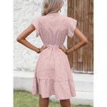 Rochie dama casual cu buline FITINT Roz 321 2025 14