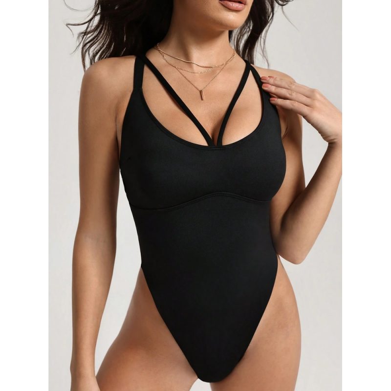 Salopeta mulata Pole Dance sport tip body FITINT Negru 384 2025 2