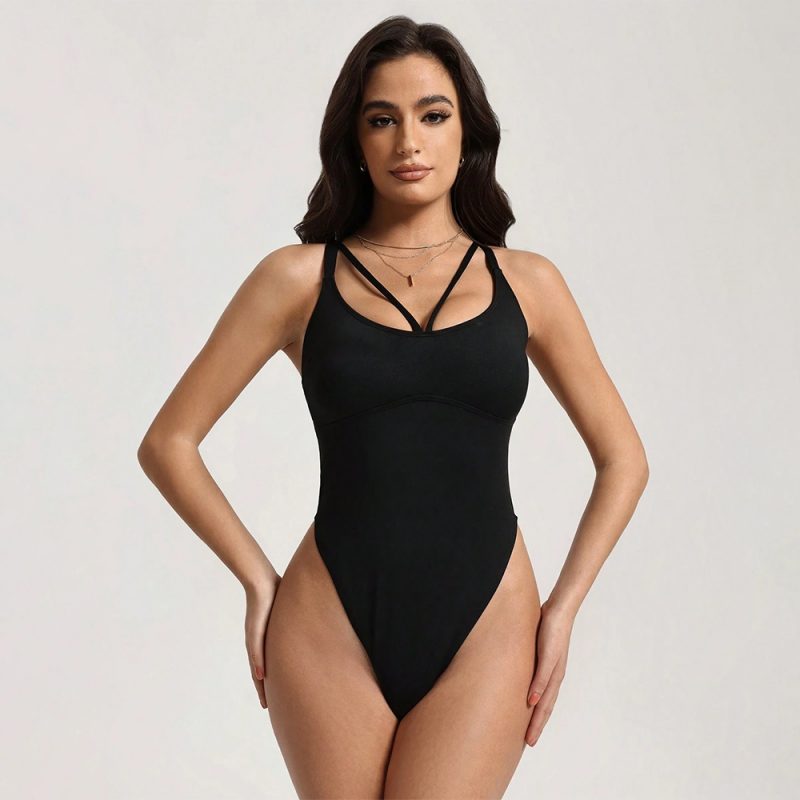 Salopeta mulata Pole Dance sport tip body FITINT Negru 384 2025 5
