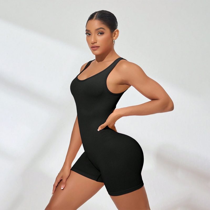 Salopetă fitness damă Negru – FITINT 085 2025 5