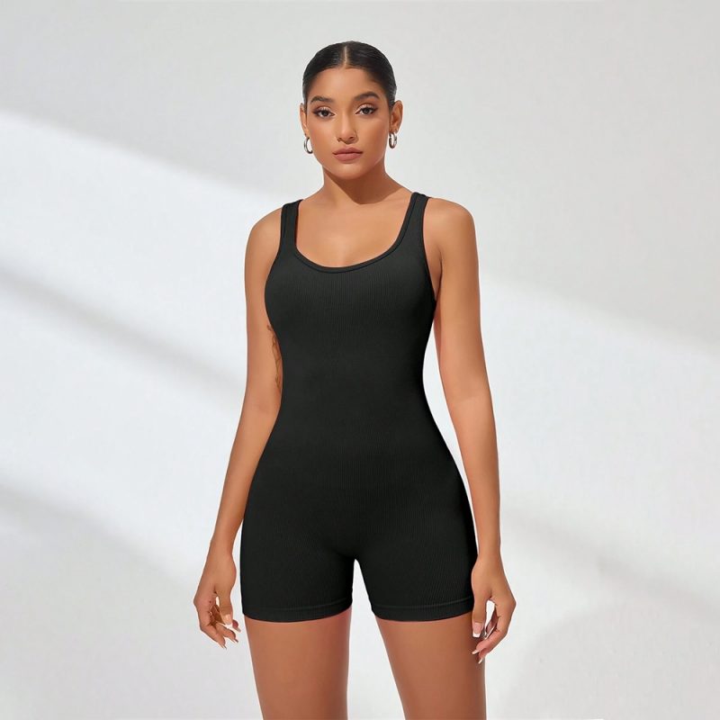 Salopetă fitness damă Negru – FITINT 085 2025 6