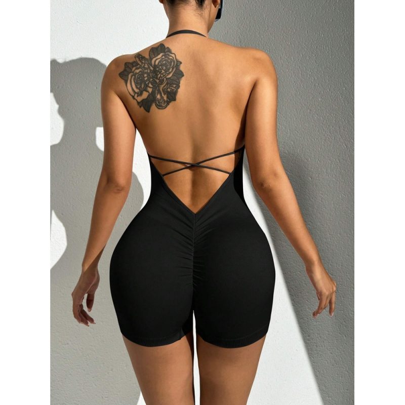 Salopetă fitness damă Negru – FITINT 324 2025 2