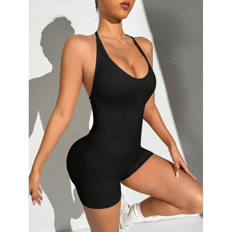 Salopetă fitness damă Negru – FITINT 324 2025 5