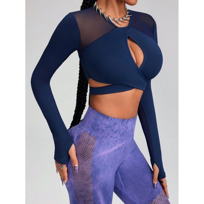 Bustieră sport damă material elastic Albastru – FITINT 402 2025 5