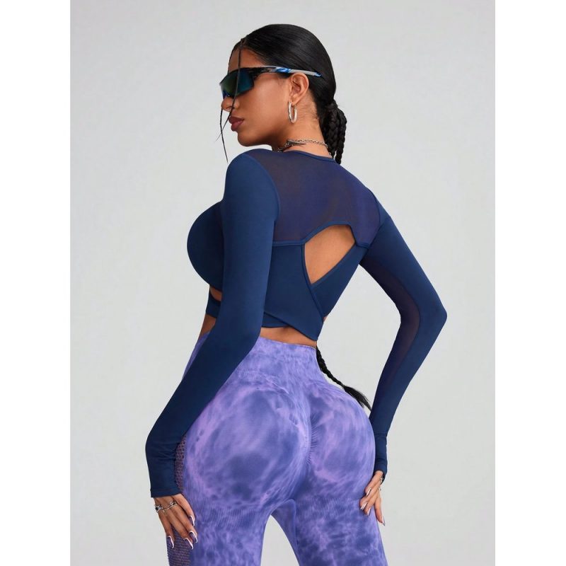Bustieră sport damă material elastic Albastru – FITINT 402 2025 2