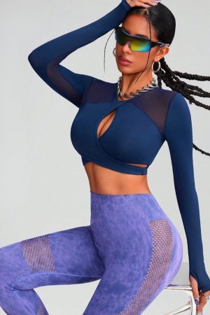 Bustieră sport damă material elastic Albastru – FITINT 461 2025 22
