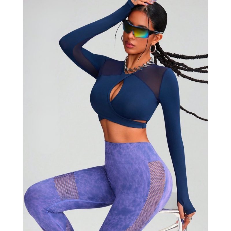 Bustieră sport damă material elastic Albastru – FITINT 402 2025 1
