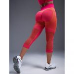 Colanți sport damă push up cu plasă elastică talie înaltă Rosu – FITINT 216 - imagine 6