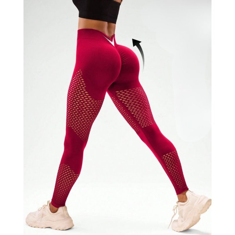 Colanți sport damă push-up Rosu – FITINT 317 2025 1