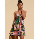 Rochie damă casual cu prindere după gât Multicolor - FITINT 223 2025 9