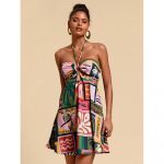 Rochie damă casual cu prindere după gât Multicolor - FITINT 223 2025 11