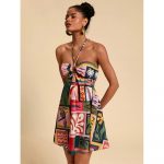 Rochie damă casual cu prindere după gât Multicolor - FITINT 223 2025 13