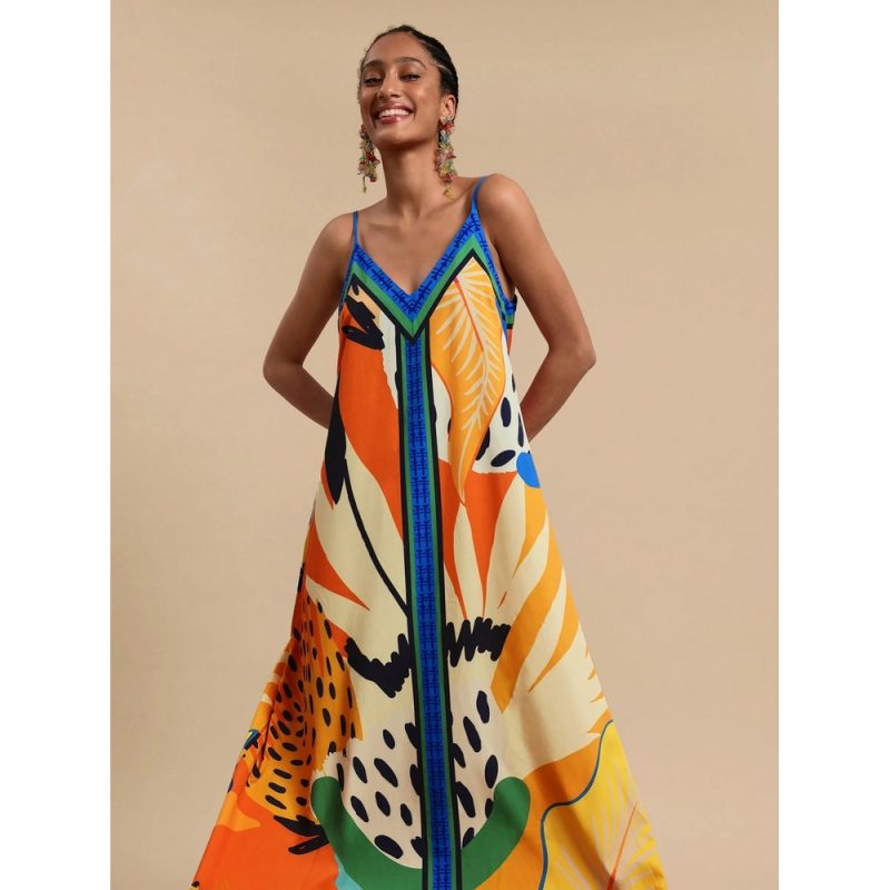 Rochie damă de vacanță decolteu în V imprimeu floral Multicolor – FITINT 446 2025 1