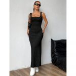 Rochie damă fără mâneci cu despicături laterale Negru – FITINT 128 2025 14