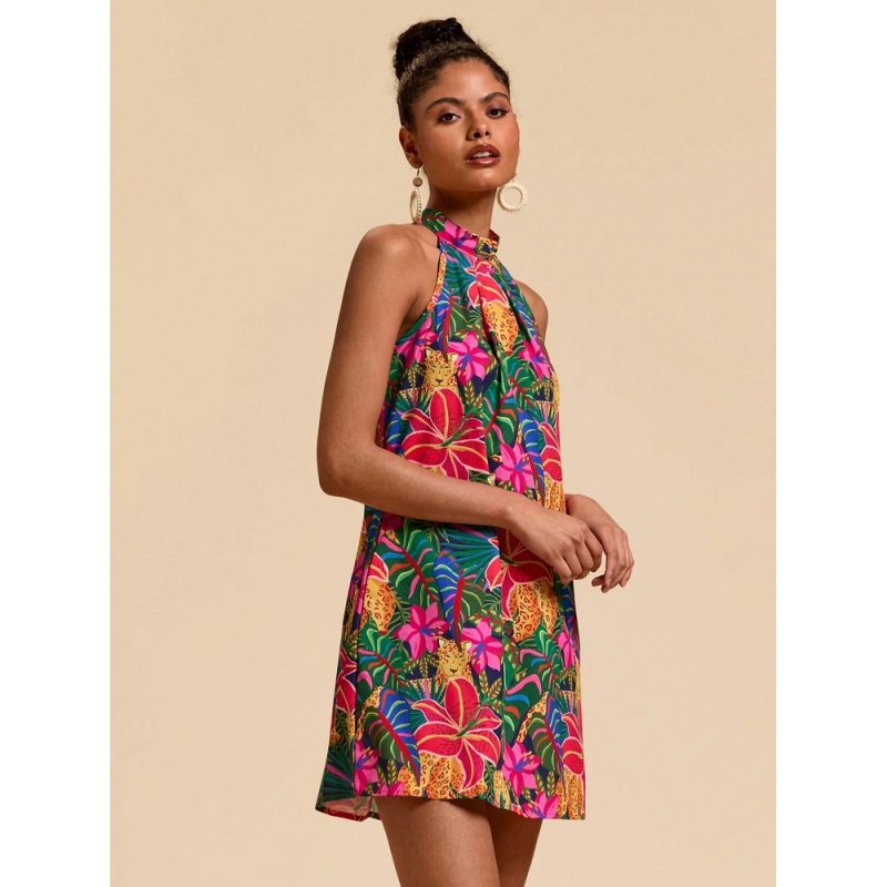 Rochie damă imprimeu floral decolteu spate gol Multicolor – FITINT 329 2025 3