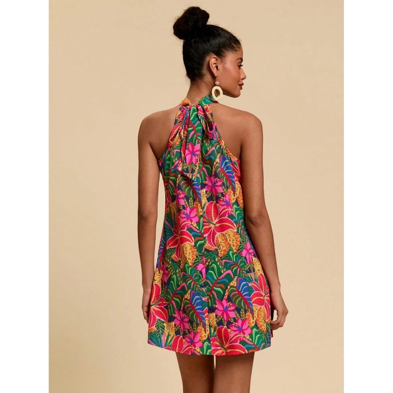 Rochie damă imprimeu floral decolteu spate gol Multicolor – FITINT 329 2025 6