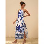 Rochie damă imprimeu tropical spate gol casual plajă Multicolor – FITINT 364 2025 20
