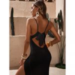 Rochie plajă damă tricotată Negru – FITINT 173 2025 9