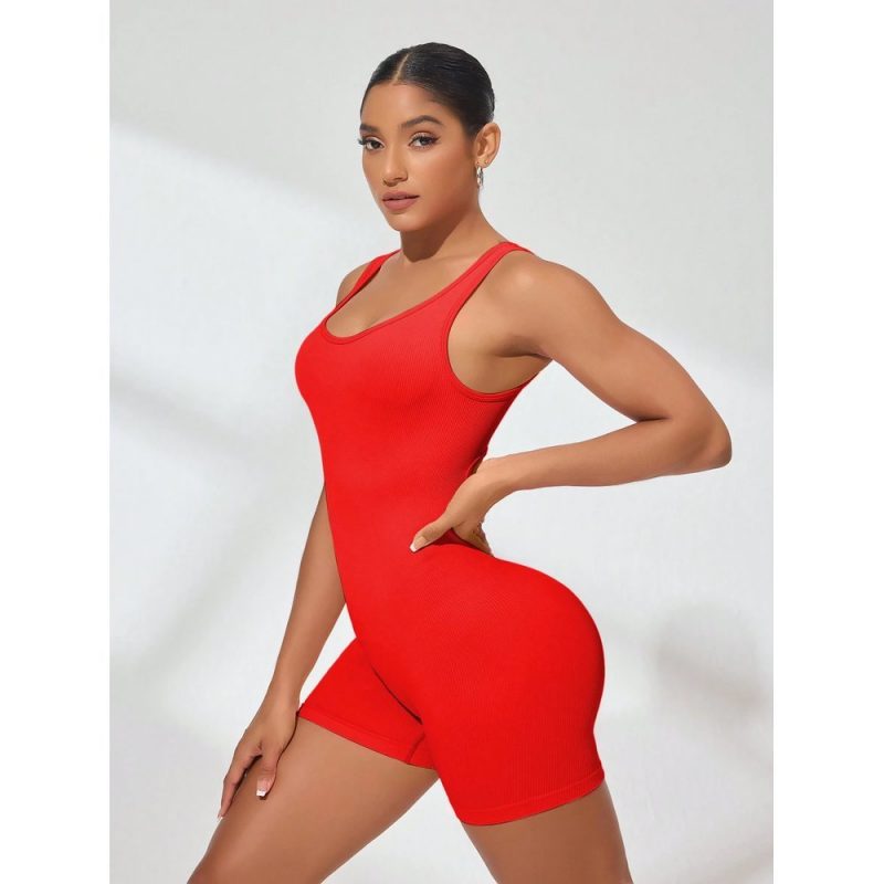 Salopetă fitness damă Rosu – FITINT 085 2025 2