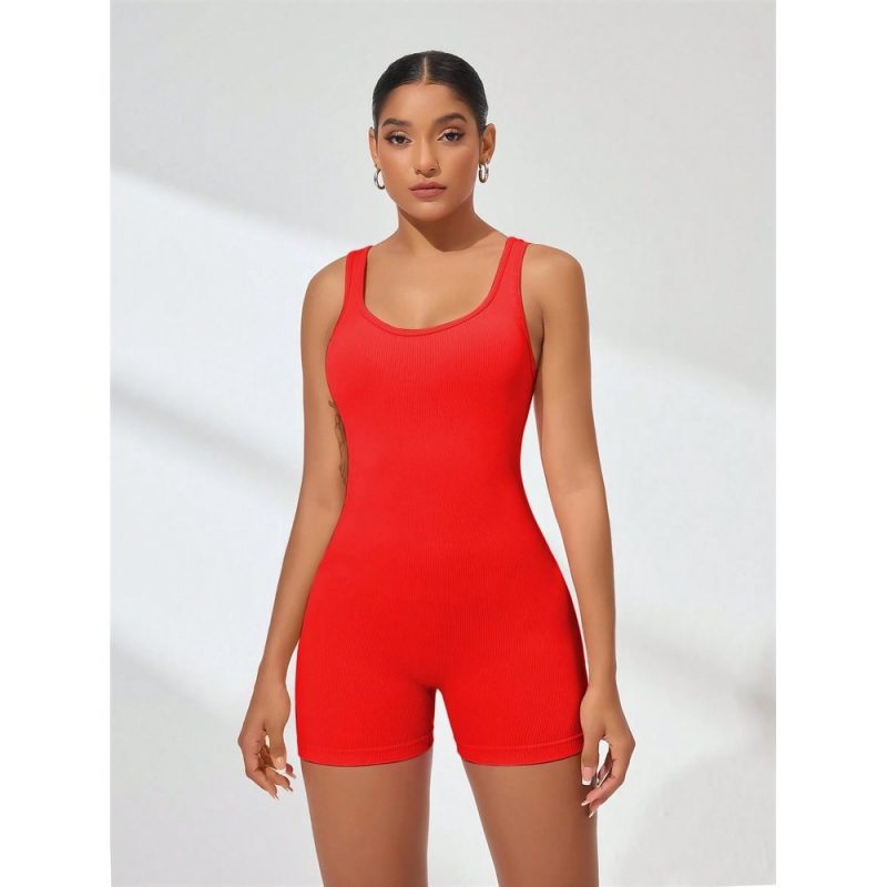 Salopetă fitness damă Rosu – FITINT 085 2025 3