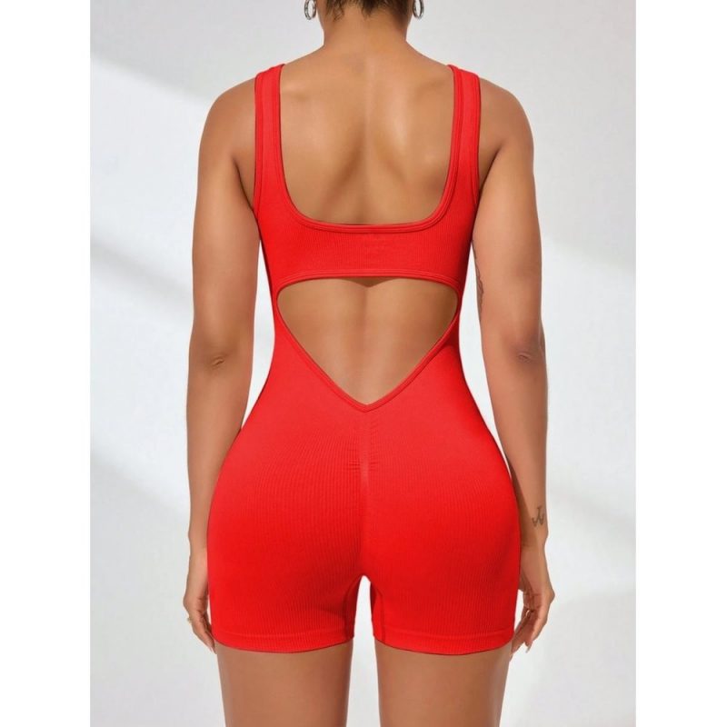 Salopetă fitness damă Rosu – FITINT 085 2025 5