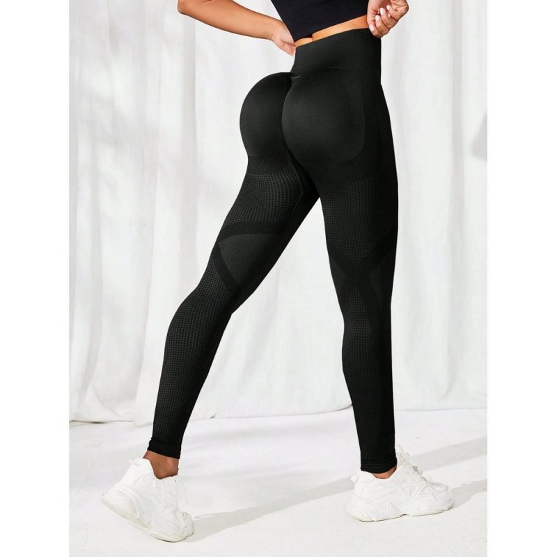 Colanți sport damă push-up talie înaltă Negru – FITINT 049 2025 1