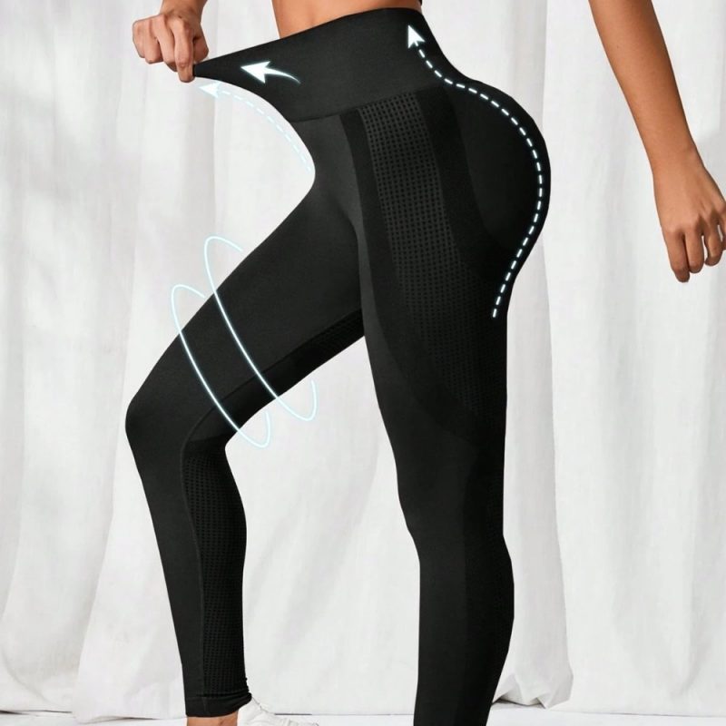 Colanți sport damă push-up talie înaltă Negru – FITINT 049 2025 4