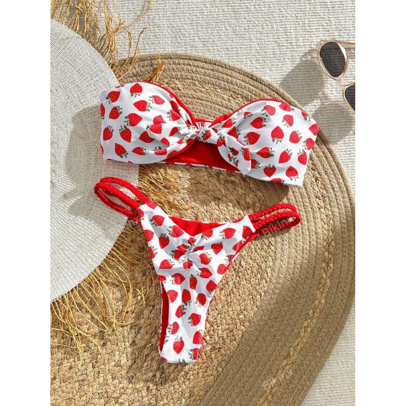 Costum de baie bikini 2 piese Capsuni – FITINT 220 2025 1