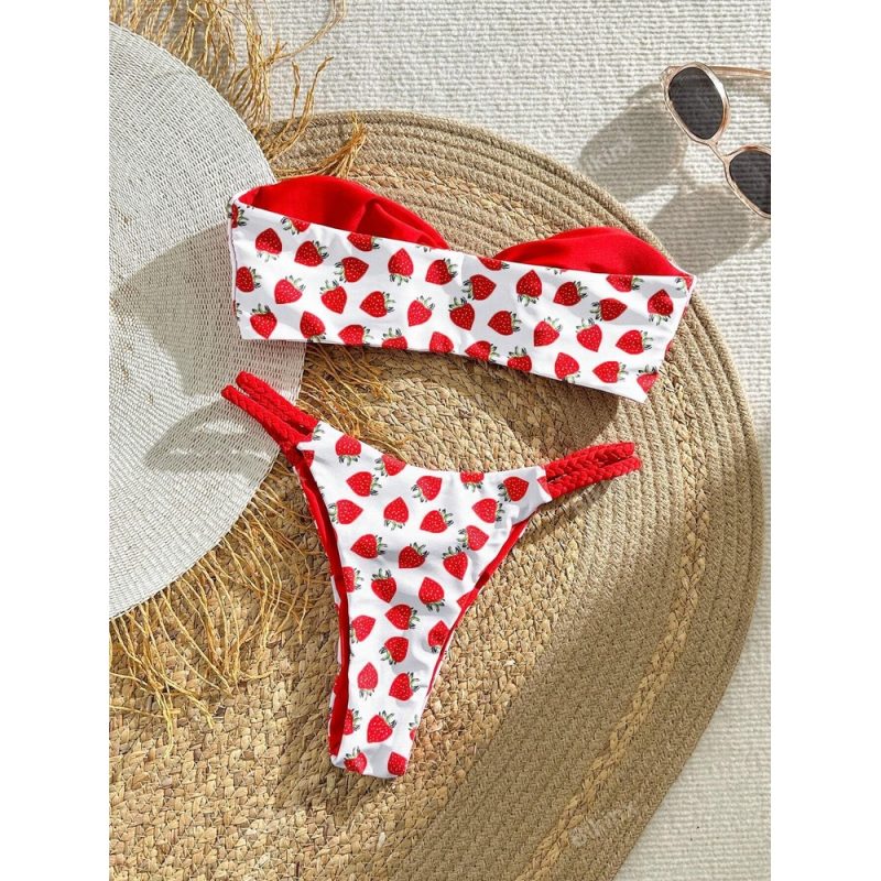 Costum de baie bikini 2 piese Capsuni – FITINT 220 2025 4